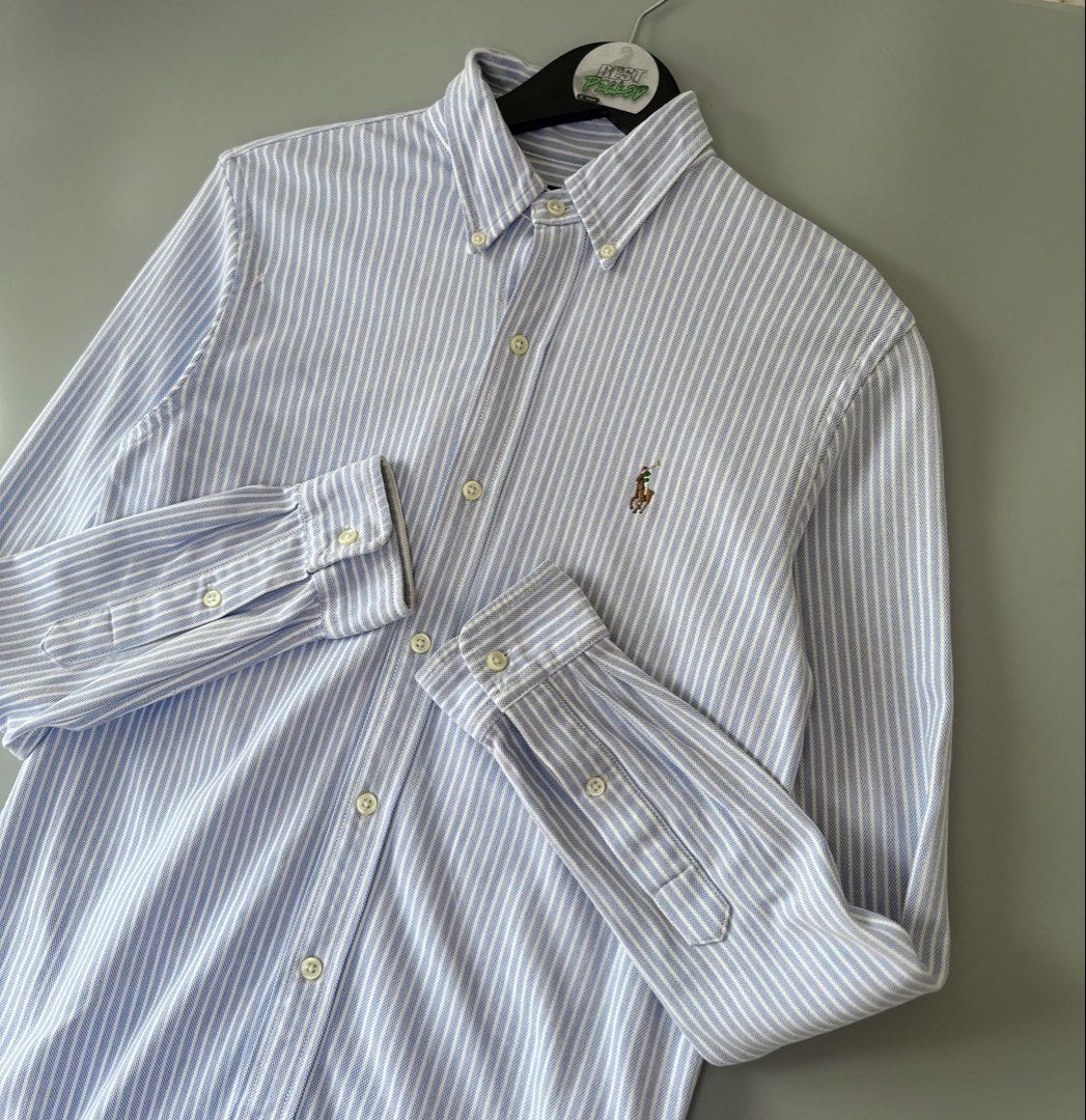 Ralph Lauren Stripe knit oxford (Category: Activewear) located in Cebu City. Submitted by bestpicked (Listing ID 1455408826, Image 2). Description: Authentic Excellent condition Size small on tag Dimension 18x26-27 inches Issue minimal repaired stitch not noticeable Location- Cebu City We ship nationwide Mod payment - Bank transfer/Gcash.