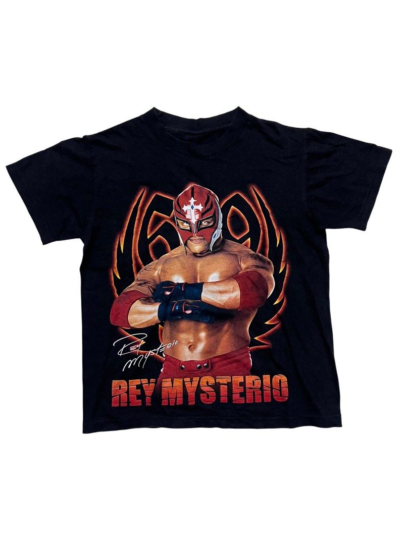 Rey Mysterio WWE (Category: Tshirts & Polo Shirts ) located in Manila. Submitted by shoptoji (Listing ID 1455495635, Image 1). Description: Size: M Dimensions: 19.5x24 Issue: Condition: 9/10 Courier: J&T, Lalamove Payment: Gcash ‼️manage your expectations, items are pre-loved‼️ .