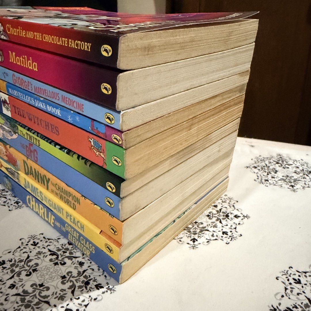 ROALD DAHL Bundle Illustrated by Quentin Blake (10 books for Php2,000) (Category: Children's Books) located in Makati City. Submitted by closetsquad (Listing ID 1455464339, Image 2). Description: 250/each TAKE ALL FOR PHP 2,000 1. Charlie and the Chocolate Factory 2. Marvellous Joke Book 3. The Twits 4. Danny the Champion of the World 5. The BFG 6. The Witches 7. Charlie and the Great Glass Elevator 8. Matilda 9. George’s Marvellous Medicine 10. 