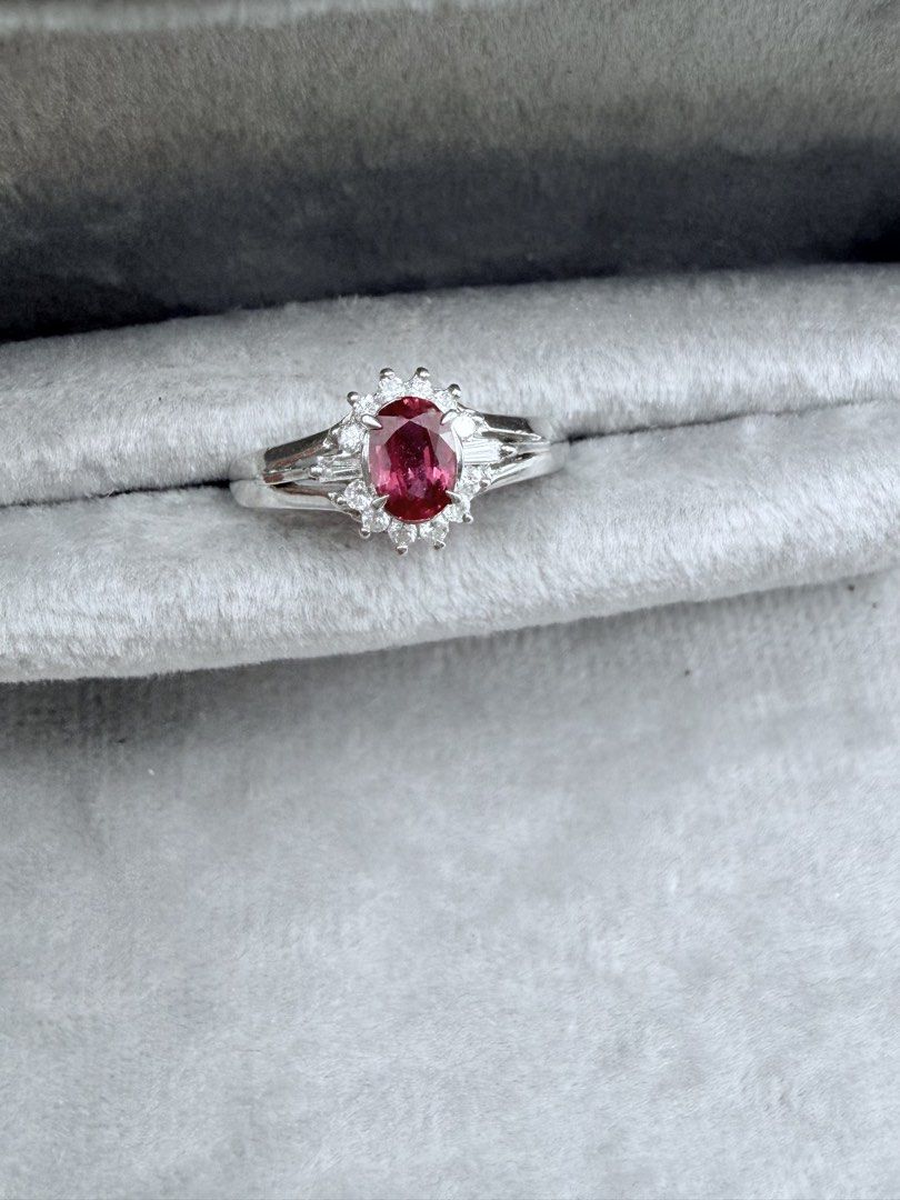Ruby Diamond Ring (Category: Rings) located in Singapore. Submitted by Tenasious (Listing ID 1455416557, Image 1). Description: ✨ Ruby & Diamond — A Timeless Classic ✨ This classic piece is a definite stunner — a masterful combination of a beautiful natural ruby and sparkling natural diamond, set in elegant Platinum. ❤️💎 ❤️ Natural Ruby: 0.47 Carat 💎 Natural Diamond: 0.17 Carat ✨ Metal: PT850 Platinum — Hallmarked ⚖️ Weight: 2.99 grams 💍 Ring 