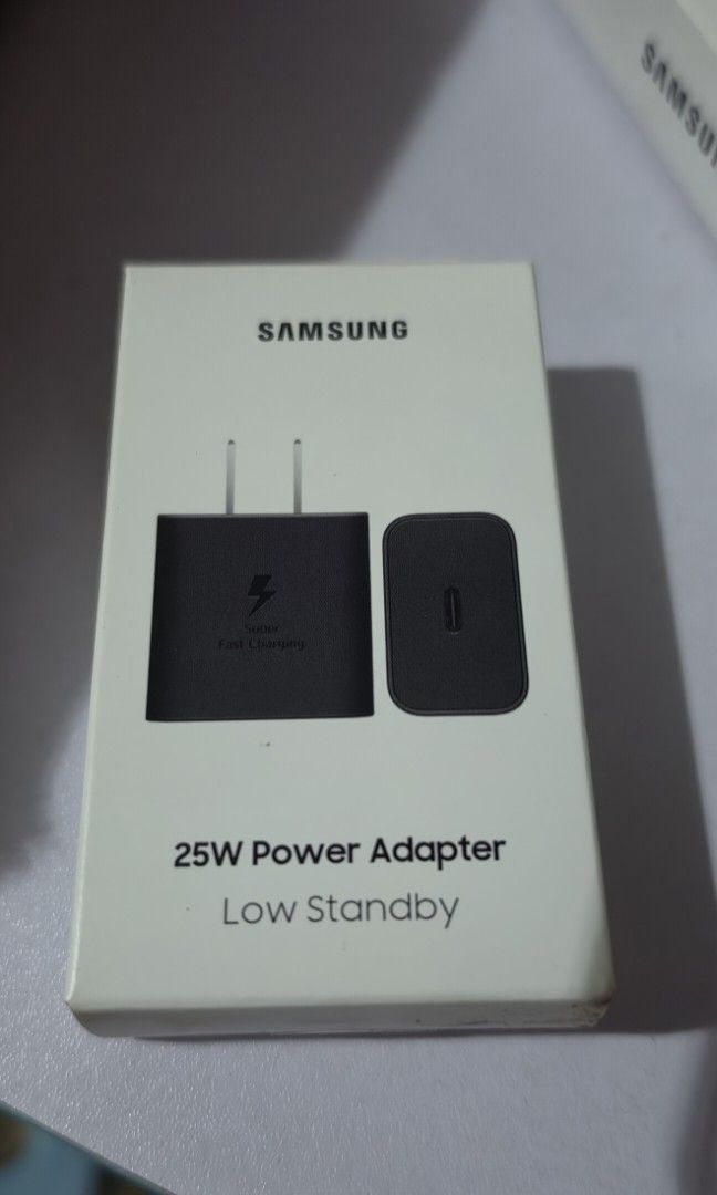 Samsung 25w charger (Category: Chargers) located in San Juan City. Submitted by mace_1008 (Listing ID 1455498235, Image 1). Description: Original Samsung 25w charger Brand new, sealed Low standby, fast charger Rfs: have too many chargers already Available for meetup or shipping.