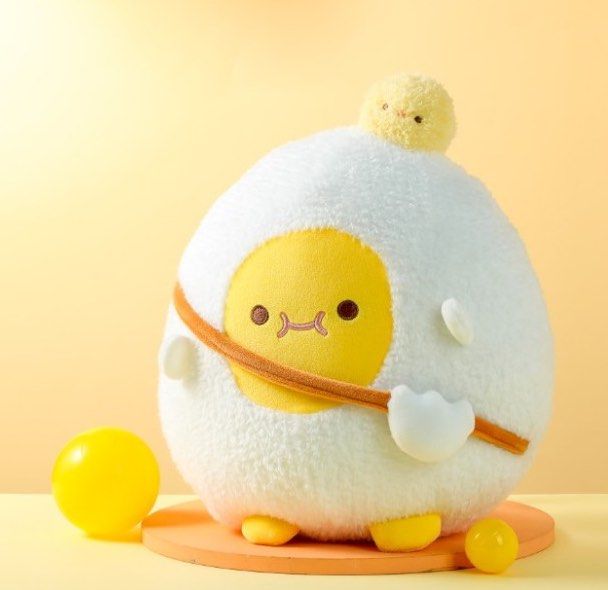 Standing Plush Toy by Miniso (Egg Yolk) (Category: Plushies & Soft Toys) located in Mandaluyong City. Submitted by urgifted (Listing ID 1455342861, Image 1). Description: This cute plushie is suitable as kawaii gift for yourself, friends and family. It also makes cute accessory for any bedroom! • approx 27cm tall • Kindly ask for availability as stocks may come and go. .