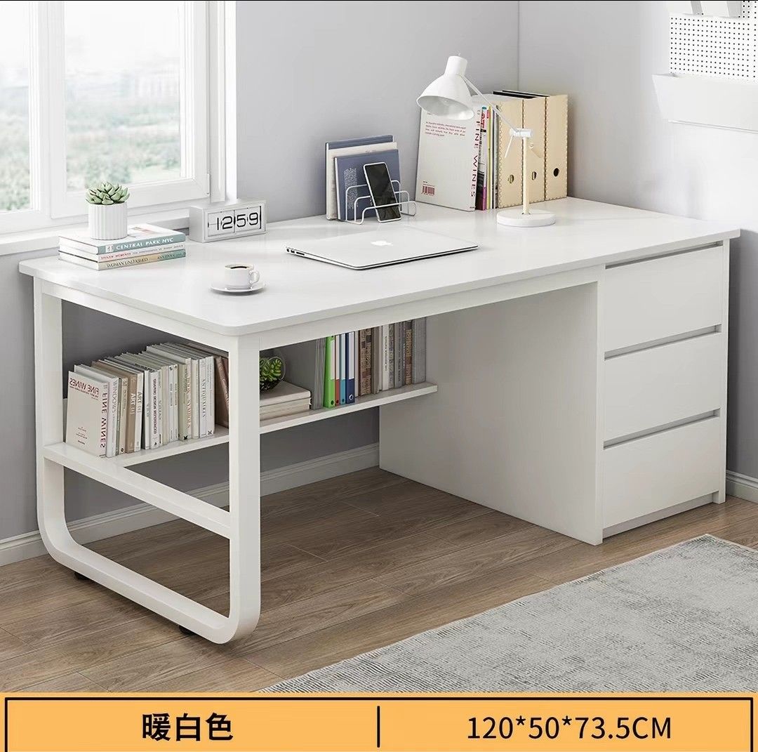 Study table (Category: Tables & Sets) located in Singapore. Submitted by jesusluvm3 (Listing ID 1455412206, Image 1). Description: Very new condition 120 * 50cm White 3 drawers Collect from jalan Eunos condo.