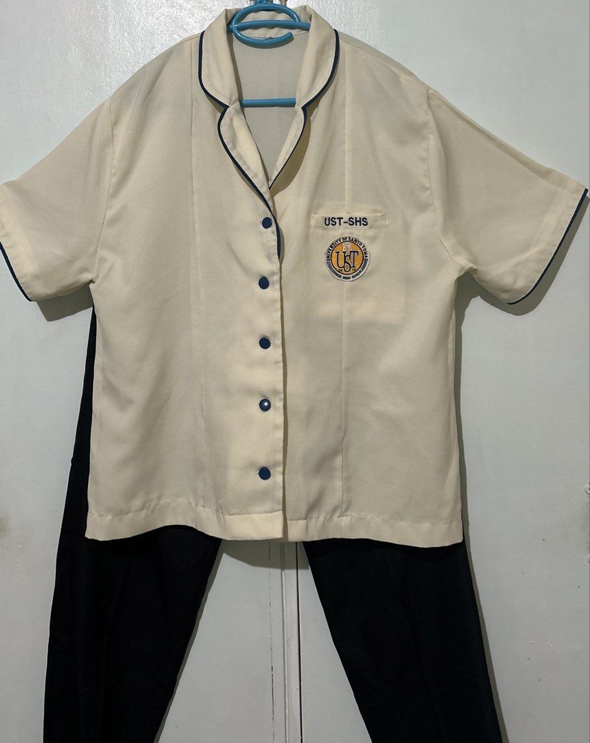 Take all: UST SHS Type A uniforms (Category: Sets & Coordinates) located in Marikina City. Submitted by decluttering.matters (Listing ID 1455422694, Image 2). Description: UST SHS Type A uniforms (Used) Take all: 3 polo and 2 pants Please see all photos for the measurements. Size 4XL (polo) 3XL (pants) Payment first via GCash. Items will be delivered personally to the buyer (meet up at Frassati or UST main campus) to make sure that the buyer is a