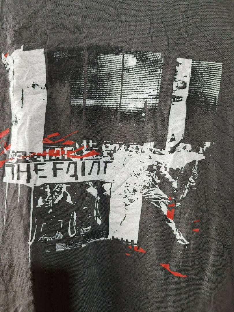 The Faint dance-punk band tee (Category: Tshirts & Polo Shirts ) located in Davao. Submitted by vndrgd (Listing ID 1455412459, Image 3). Description: - Brand: SHOOT - Color: Grey - Design: Graphic print on front - Size: S - Measurements: Width 18", Length 24" - Condition: Great, worn only a few times, still looks good..