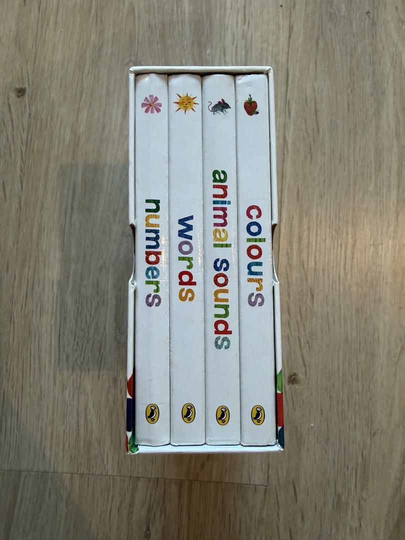 The Very Hungry Caterpillar Book Set (Category: Children's Books) located in Quezon City. Submitted by chanhr (Listing ID 1455326557, Image 2). Description: The Very Hungry Caterpillar My First Library Cardboard book - Animal Sounds - Colors - Numbers - Words .