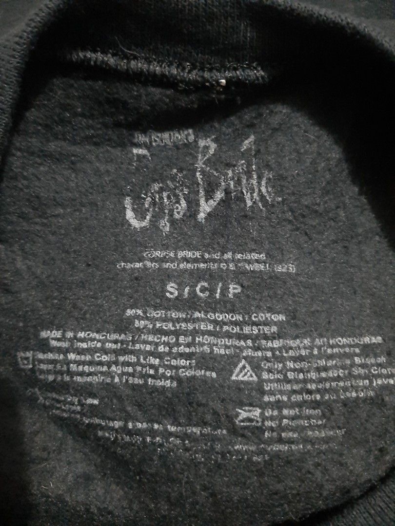 Tim Burton's Corpse Bride Sweatshirt (Category: Coats, Jackets and Outerwear) located in Cavite. Submitted by dimesandthreadsph (Listing ID 1455483850, Image 2). Description: Take Note: Hindi ito pure cotton. 50% Cotton. 50% Polyester. Bagong bago pa. 9 over 10 condition. Tim Burton's Corpse Bride Sweatshirt Price: 150ph Size: S Length: 25 Width: 19 Color Rate: 9/10 Excellent condition. No issue. No downpayment, no reservation. Color may vary due