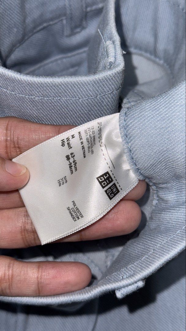 Uniqlo Pants Blue Denim Jeans (Category: Jeans) located in Las Pinas. Submitted by jmnb23 (Listing ID 1455422723, Image 3). Description: - Uniqlo Blue & Light Blue Ultrastretch Jeans - Women's Size M - Skinny Fit - Comfortable Stretch Fabric (54% Cotton, 31% Polyester, 15% Spandex) - No issues/stains - Php 350 each, get both for 500!.