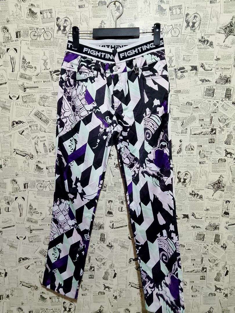 Versace Jeans All Over Print Pants (Category: Jeans) located in Manila. Submitted by magnomicha06972 (Listing ID 1455478436, Image 1). Description: - Unique all-over print Versace Jeans pants - Features the 'FIGHTING SPORTS' waistband - Made in Albania - Check label for exact size details - Perfect statement piece for your wardrobe -29-30 -lenght 38.