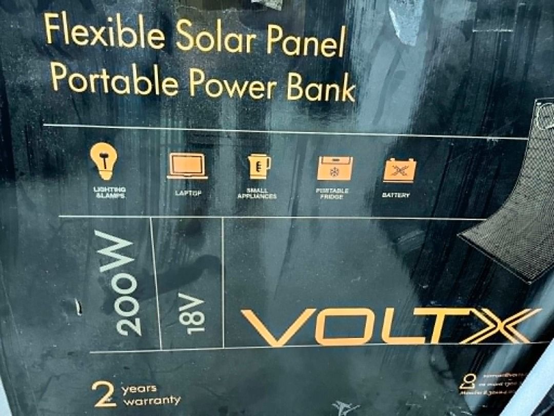 VOLTX 18v 200w Flexible Solar Panel Mat Portable Power Bank (Category: Hiking & Camping) located in Muntinlupa City. Submitted by affordable_surplus.1 (Listing ID 1455398255, Image 3). Description: VOLTX 18v 200w Flexible Solar Panel Mat Portable Power Bank Surplus From Australia Price: 5,000 Contact Reine- 09611741423.