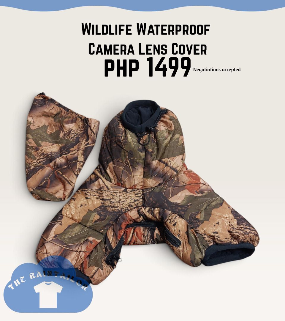 Wildlife Waterproof Camera Lens Cover (Category: Camera Bags & Carriers) located in Baguio. Submitted by theraintailor (Listing ID 1455477454, Image 3). Description: Wildlife Waterproof Camera Lens Cover With Bag Pouch Imperfections Slight sign of wear in Bag Pouch, no imperfections in the camera cover itself Payment Methods: Gcash or Maya Shipping Method: J&T Shipping Fee will be paid by buyer .