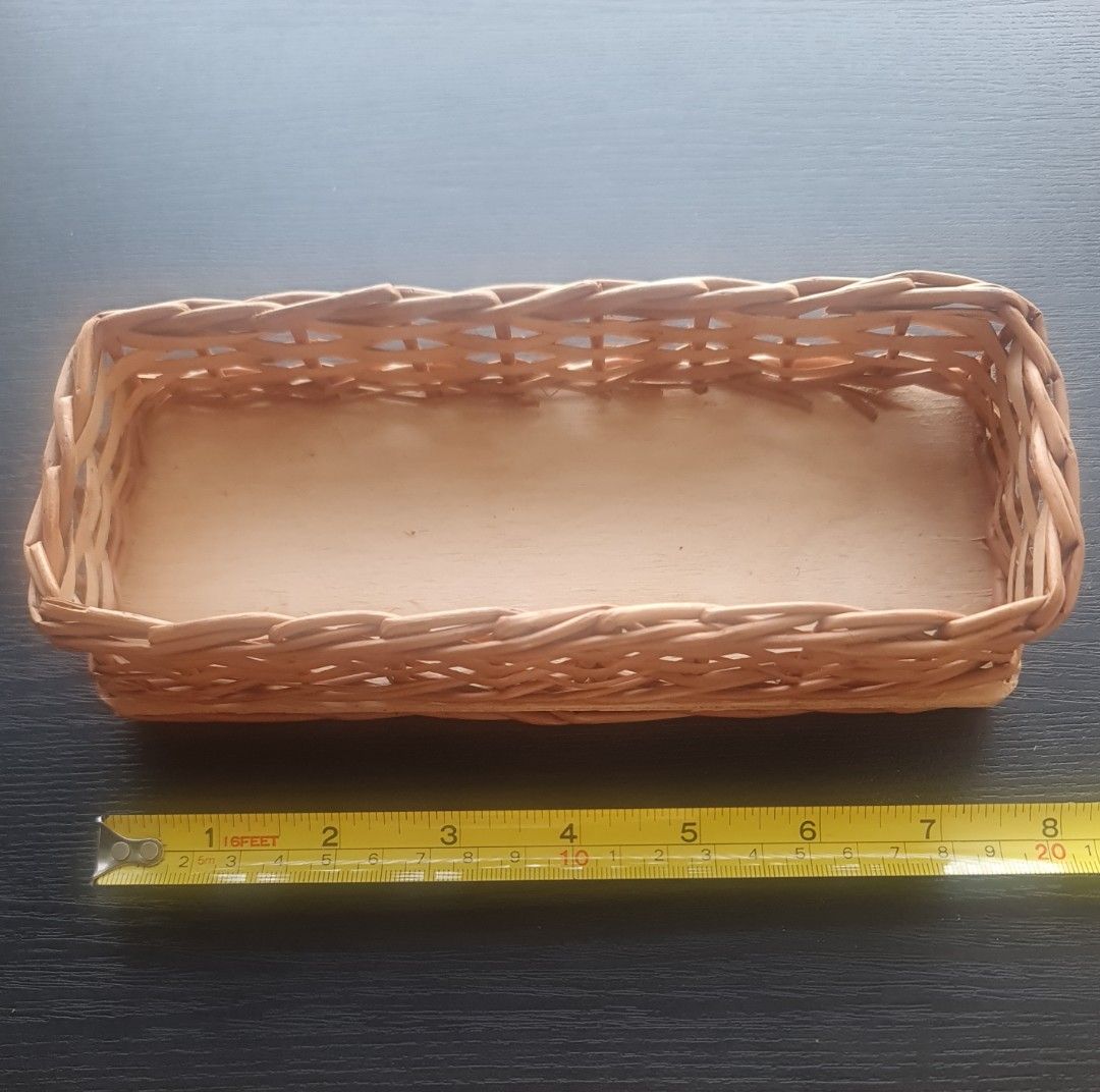 Woven Rectangular Basket (Category: Storage Boxes & Baskets) located in Singapore. Submitted by sc02980 (Listing ID 1455417348, Image 3). Description: - Light wood base inside - Ideal for organizing small items (desk, shelf) - Can be used as a decorative piece.