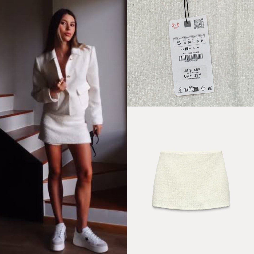 ZARA White Wool Skort (Category: Other Bottoms) located in Manila. Submitted by ccollection_ (Listing ID 1455475925, Image 1). Description: Waistline- 26 .