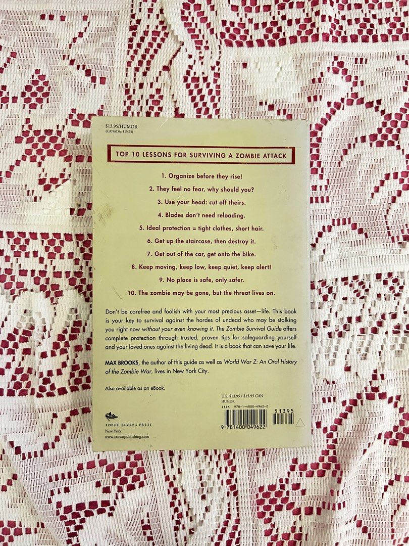 Zombie Survival Guide by Max Brooks (Category: Storybooks) located in Santa Rosa. Submitted by readwell (Listing ID 1455456972, Image 2). Description: - This is peak and uses common sense - Loved this as a kid and still do Slight negotiable price .
