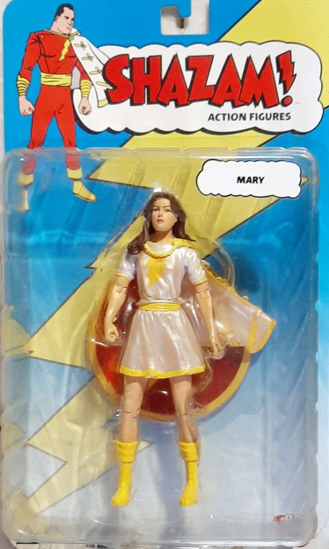 2007 DC Direct Shazam! Action Figures Series 1 (Category: Figurines & Statues) located in Liloan. Submitted by angelyneroberts_171329 (Listing ID 1455647986, Image 2). Description: FOR SALE 2007 DC Direct Shazam! Action Figures Series 1 DESCRIPTION : - Shazam! Series 1 by DC Direct. - Released on November 2007. - Included Figures: Shazam, Captain Marvel Jr., Mary Marvel (White & Red variants), Billy Batson & Hoppy, and Dr. Sivana & Mr. Mind. COND