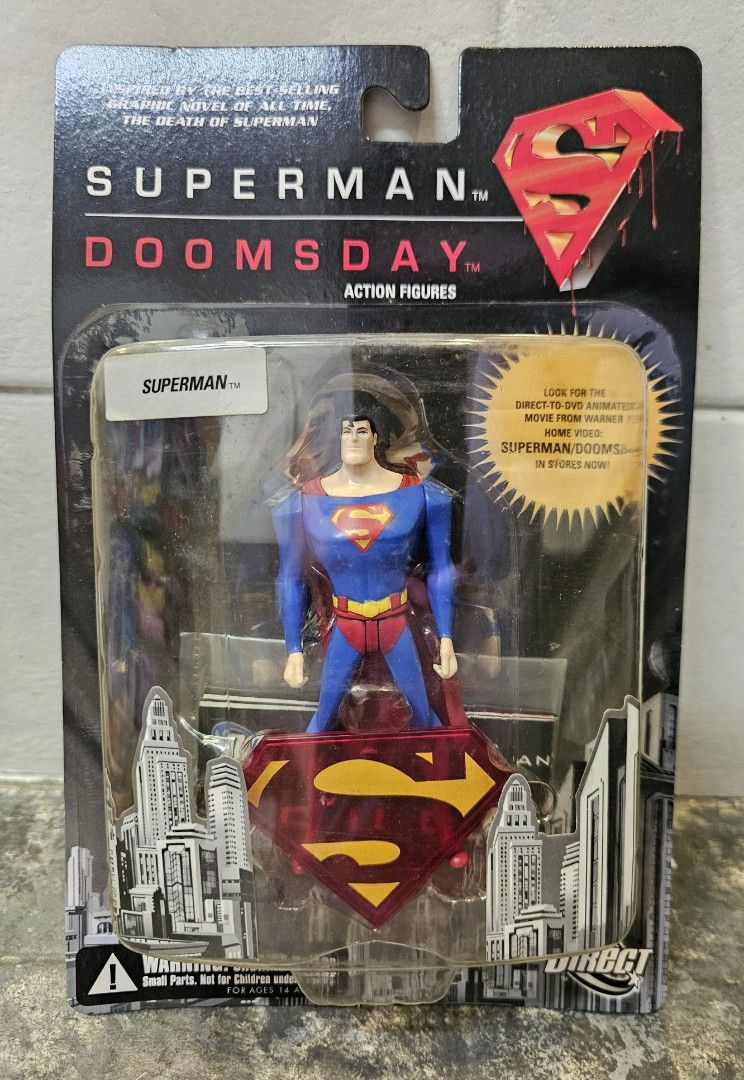 2007 DC Direct SUPERMAN DOOMSDAY Series Complete Set (Category: Vintage Collectibles) located in Quezon City. Submitted by charliebrown_olx (Listing ID 1455626053, Image 2). Description: • Set Sale Only • Set Price: P3,500.00 • Set Includes 1. SUPERMAN 2. DOOMSDAY 3. BLACKSUIT SUPERMAN 4. LEX LUTHOR & SUPERMAN ROBOT • New, Factory Sealed • Mint on Near Mint Cards, WYSIWYG • Sorry Last Price Already ▪︎ Pickup only at Obudan St Brgy Manresa QC (D.T