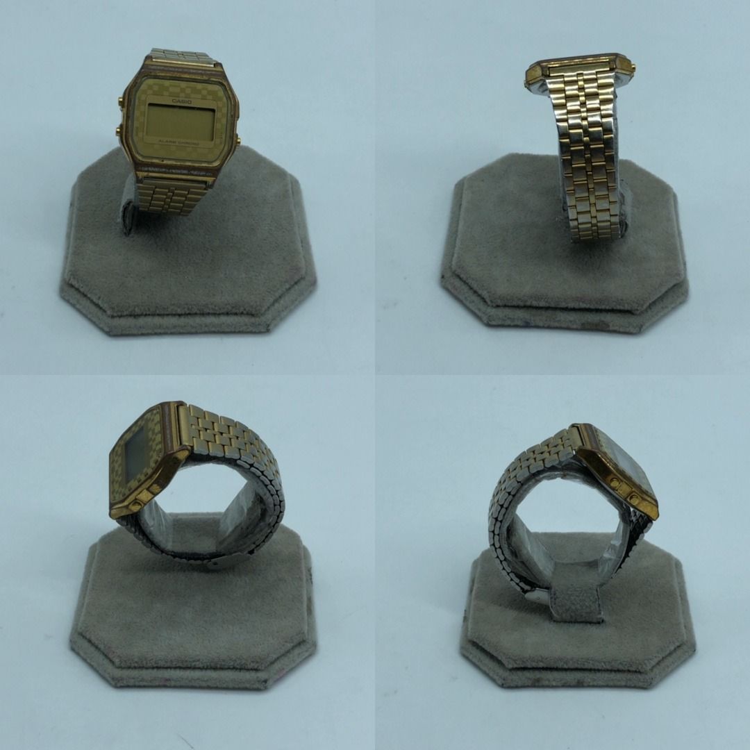 267007866 CASIO WATCH 593 WORKING (Category: Luxury Watches) located in Taguig. Submitted by ecoring.ph (Listing ID 1455517469, Image 2). Description: ◆CONDITION: B- ◆DESCRIPTIONS: (Other defects/info:) The bezel, case back, end pieces, crown, clasp, glass, and links of the watch have scraches, stains, tarnished, oxidized, dents, dirt and showing signs heavy of use. The links of the watch are bent. MOVEMENT: * QUARTZ MECHANISM: * NOT WORKING OR N