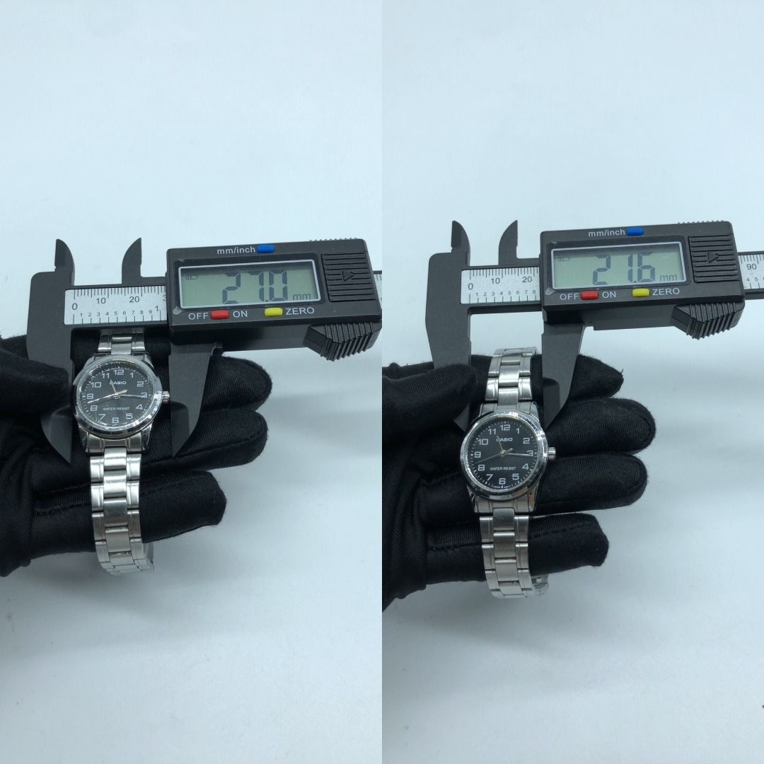 267007878 CASIO WATCH 5361 BLACK DIAL (Category: Luxury Watches) located in Taguig. Submitted by ecoring.ph (Listing ID 1455519204, Image 3). Description: ◆CONDITION: B- ◆DESCRIPTIONS: (Other defects/info:) The bezel, case back, end pieces, crown, clasp, and links of the watch have minimal scratches, stains, and dirt, showing clear signs of use. The coating on the bezel near the crystal has peeled off. The links of the watch are slightly bent. MO