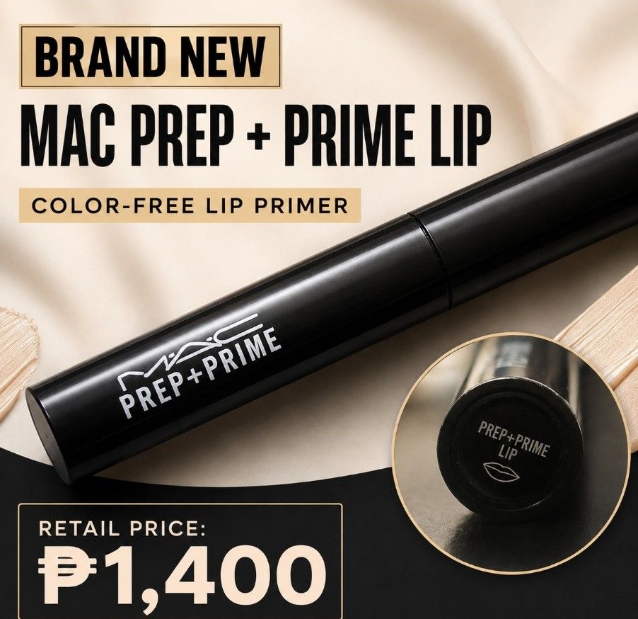 💄 BRAND NEW MAC PREP + PRIME LIP Authentic MAC Prep + Prime Lip — (Category: Makeup) located in Manila. Submitted by smartluxeph (Listing ID 1455654201, Image 1). Description: 💄 BRAND NEW MAC PREP + PRIME LIP Authentic MAC Prep + Prime Lip — a color-free lip primer designed to create a smoother base before lipstick application. ✨ Helps smooth and prep the lips ✨ Makes lipstick application easier and more even ✨ Color-free — works under any lip 