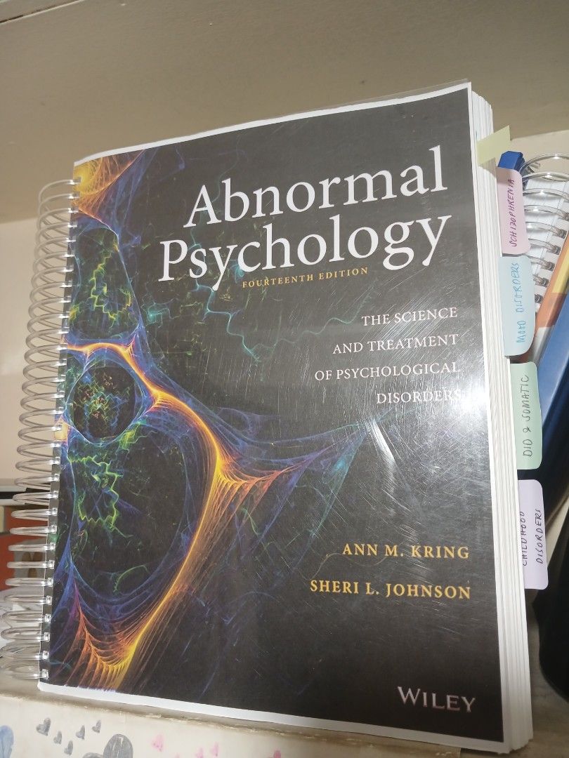 Abnormal Psychology 14th Edition Wiley Textbook (Category: Textbooks) located in Manila. Submitted by aster.monch (Listing ID 1455527473, Image 1). Description: - Abnormal Psychology Textbook, 14th Edition - Covers DSM-5 chapters - Explains science and treatment of psychological disorders - Published by Wiley - Ideal resource for psychology students.