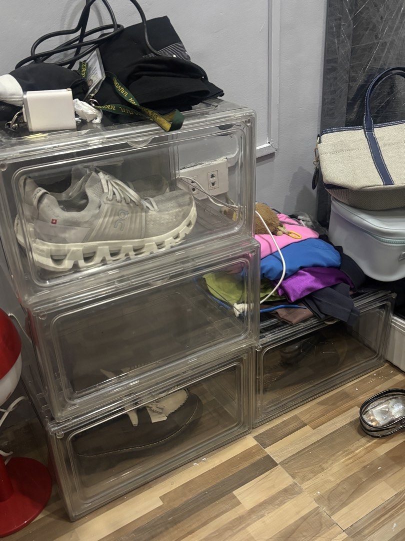 Acrylic Stackable Shoe Box Storage Container (Category: Storage Boxes & Baskets) located in Manila. Submitted by alliesoju (Listing ID 1455598624, Image 1). Description: - Stackable clear shoe boxes - Keeps shoes organized and dust-free - Easy to open and close - Stackable design saves space - Ideal for closets or entryways .
