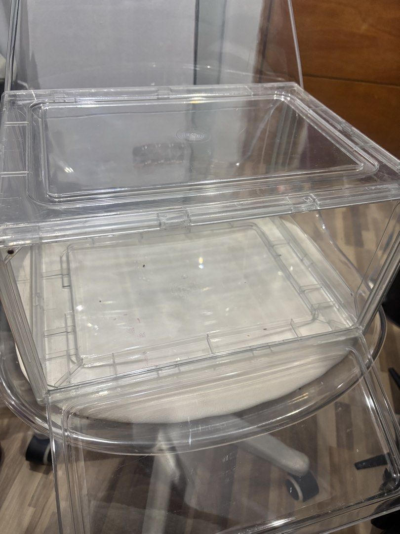 Acrylic Stackable Shoe Box Storage Container (Category: Storage Boxes & Baskets) located in Manila. Submitted by alliesoju (Listing ID 1455598624, Image 2). Description: - Stackable clear shoe boxes - Keeps shoes organized and dust-free - Easy to open and close - Stackable design saves space - Ideal for closets or entryways .