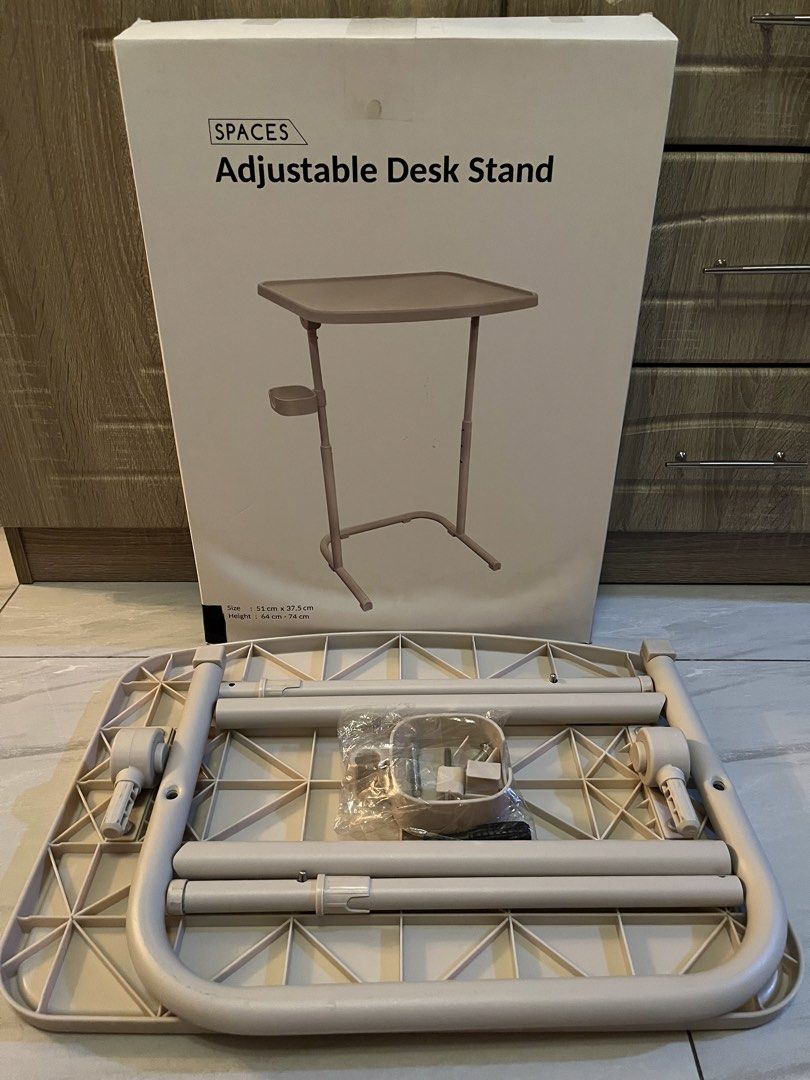 Adjustable Desk Stand (Category: Home Improvement Tools & Accessories) located in Manila. Submitted by shopthisstuff (Listing ID 1455573552, Image 1). Description: Adjustable Desk Stand - complete with box - like new, used one time for 2 days only - for size and more details, pls check photos ₱ 800.