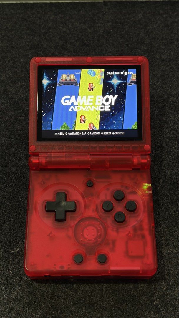 Anbernic RG35XXSP (Category: Nintendo) located in Las Pinas. Submitted by mindlessghost (Listing ID 1455601052, Image 1). Description: - Transparent Red - 3.5-inch IPS full viewing angle, OCA full lamination/ 640*480 - CPU: H700 quad-core ARM Cortex-A53, 1.5GHz frequency - GPU: dual- core Mali-G31 MP2 - RAM: 1GB - Storage: 64GB TF/MicroSD - System: Linux 64-bit - WIFI/Bluetooth: 2.4/5G WIFI 802.11a/b/g/n/ac, Bluetooth 4.2(Only works with Bluetoot