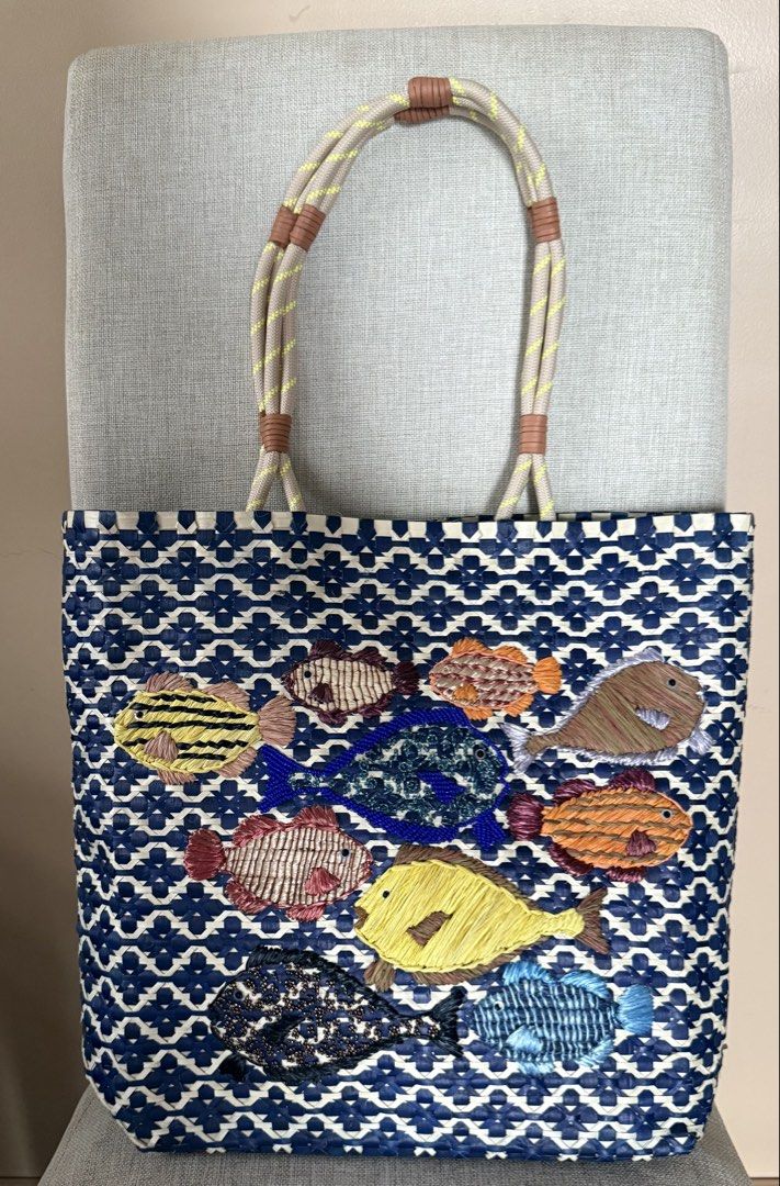 Aranaz Isda Tote (Category: Tote Bags) located in Cebu City. Submitted by carou46764 (Listing ID 1455585985, Image 3). Description: A beautiful shoulder bag with embroidery & glitter sequins. Only a few pieces made. In perfect condition. Used only once for a beach event. Comes with original dust bag & tags. .