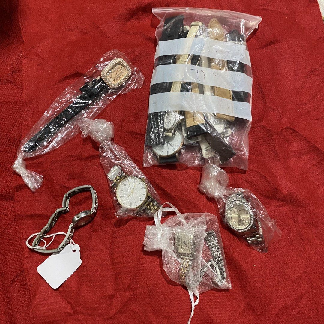 Assorted As Is (Category: Vintage Collectibles) located in Caloocan City. Submitted by discusonlineshop (Listing ID 1455512677, Image 1). Description: Galing po eto sa box ng Japan Uk Bundle legit.. D ako marunong mag ayos kayo na bahala kenneth cole Parlois Rolex next iba dko mabasa brand kc malabo mata ko new and prelove mga bracelet .