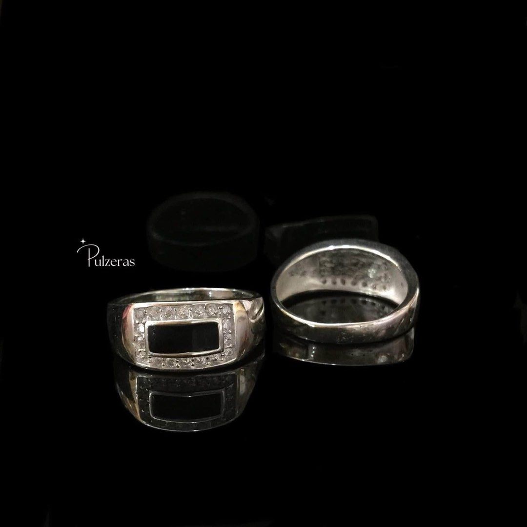 Authentic 925 Sterling Silver Black Onyx Men Rings (Category: Jewelry) located in Manila. Submitted by pulzerasjewelry (Listing ID 1455577956, Image 1). Description: 100% Authentic 925 Silver Authentic Sterling Silver made in Italy ✔️Authentic 92.5 Sterling Silver ✔️Authentic Silver ✔️Zirconian Stone ✔️Made in Italy •Same day delivery for Metro Manila via Lalamove/Grab🛵 •LBC Shipment for Provinces area •Tiktok Checkout option •Shipping Nationwid