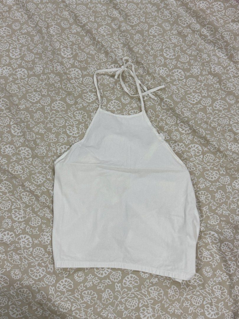 Backless Cotton Linen Top (Category: Others Tops) located in San Juan City. Submitted by beyondtherack (Listing ID 1455663694, Image 3). Description: used once 230 ea bought from tiktok shop can do lalamove/jnt loc: mm .