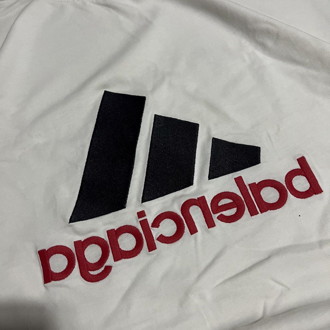 BALENCIAGA X ADIDAS EMBROIDED (Category: Luxury Apparel) located in Iloilo. Submitted by thrift2cali (Listing ID 1455670796, Image 2). Description: ITEM NAME: BALENCIAGA X ADIDAS EMBROIDED DIMES: 24 / 30 SIZE: XL CONDITION: LIKE NEW ISSUE: NONE ₱ PM COLOR MAY VARY DUE TO LIGHTING - ADD SF OUTSIDE ILL CITY!.