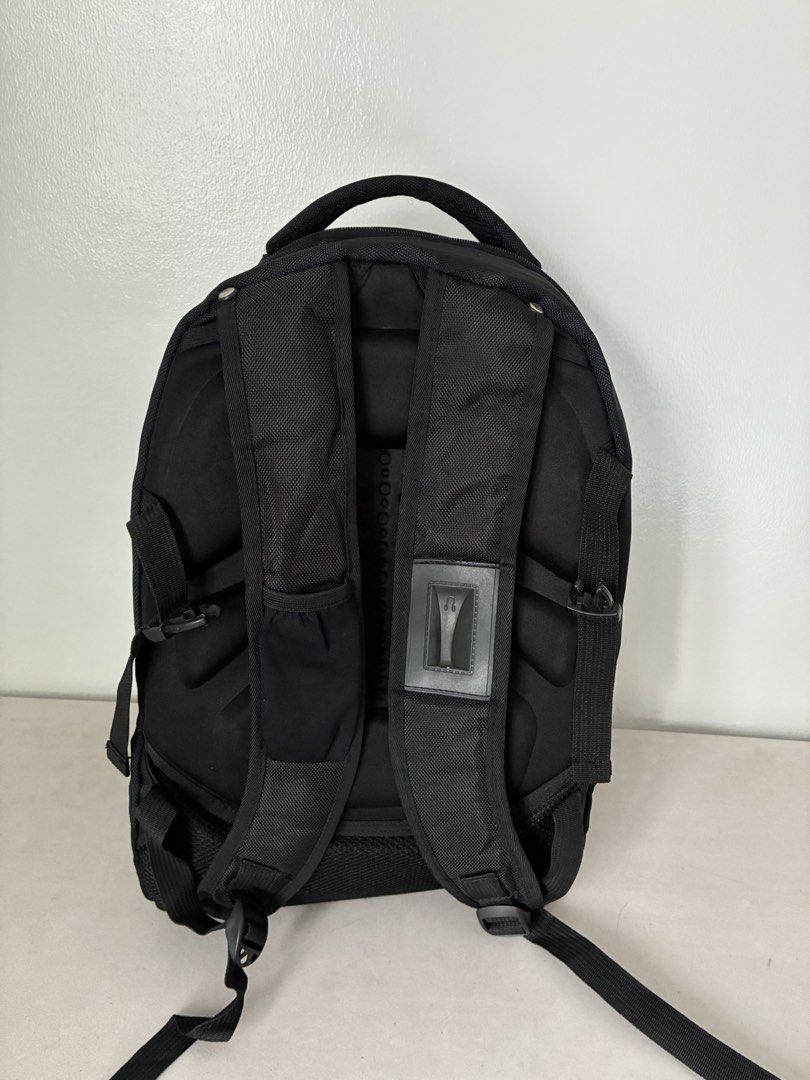 Black Backpack with Grey Accents (Category: Backpacks) located in Manila. Submitted by snappyaura (Listing ID 1455615147, Image 3). Description: - Durable black backpack with a stylish grey textured front panel. - Multiple zippered compartments to keep your belongings organized. - Convenient side mesh pockets for water bottles. - Padded shoulder straps and back panel for maximum comfort. - Ideal for school, work, or your next travel adventure..