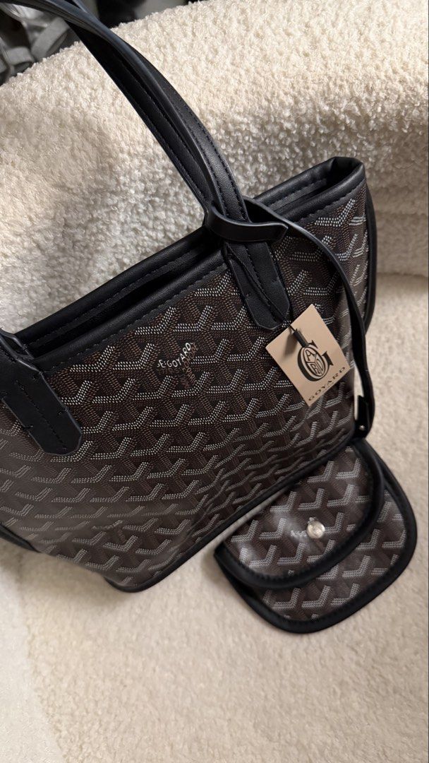 Black Mini Goyard Tote Bag (Category: Luxury Bags & Wallets) located in Manila. Submitted by fashion.x_97 (Listing ID 1455629725, Image 2). Description: - Includes matching coin pouch .