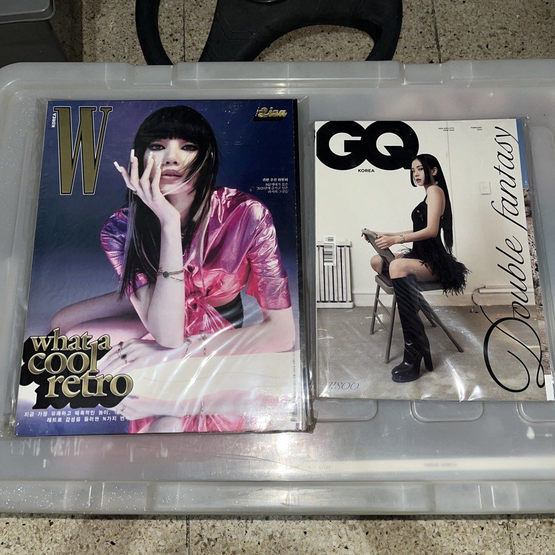 BLACKPINK Magazines (Category: Magazines) located in Quezon City. Submitted by bp4rea (Listing ID 1455630417, Image 2). Description: - jisoo: vogue korea 2020 (group content), dazed 2020 - rosé: dazed 2022 - lisa: allure 2020, vogue hk 2021, elle korea 2021 (w/ poster) - jisoo: GQ korea february 2023 - lisa: W korea august 2021 *all are unsealed but in good condition *can give discount if getting more than 1 *price does not include shipping fee M