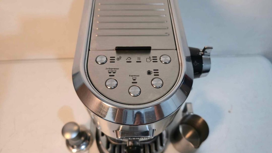 Delonghi Dedica Maestro Plus Espresso Machine (Category: Coffee Machines & Makers) located in Rizal. Submitted by joan5505 (Listing ID 1455626621, Image 3). Description: Delonghi Dedica Maestro Plus Espresso Machine Australian mall pull out Used as demo unit 220V Inclusion Milk jug Portafilter 2 filter basket Tamper 16.5k.