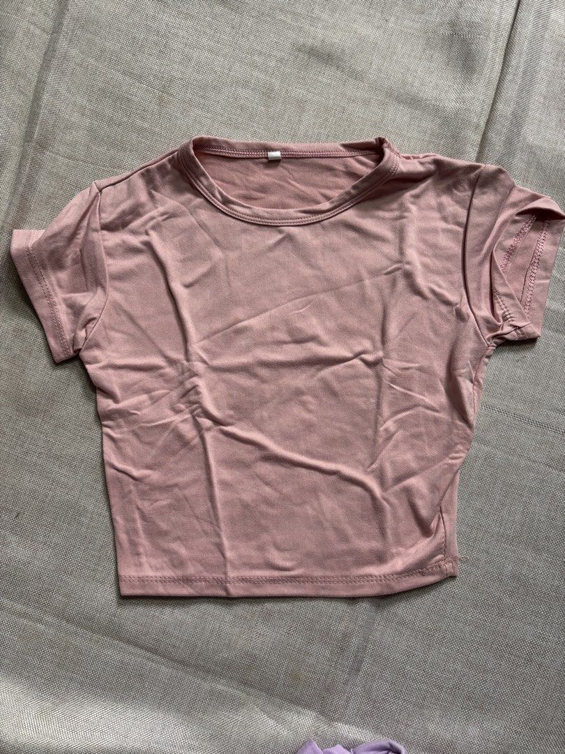 Double Lined Basic Slim-fitting Crop Tops (Category: Shirts) located in Manila. Submitted by ansgav (Listing ID 1455598861, Image 2). Description: Double Lined Basic Slim-fitting Crop Tops - ₱120 for all three tops - used once, good as new.