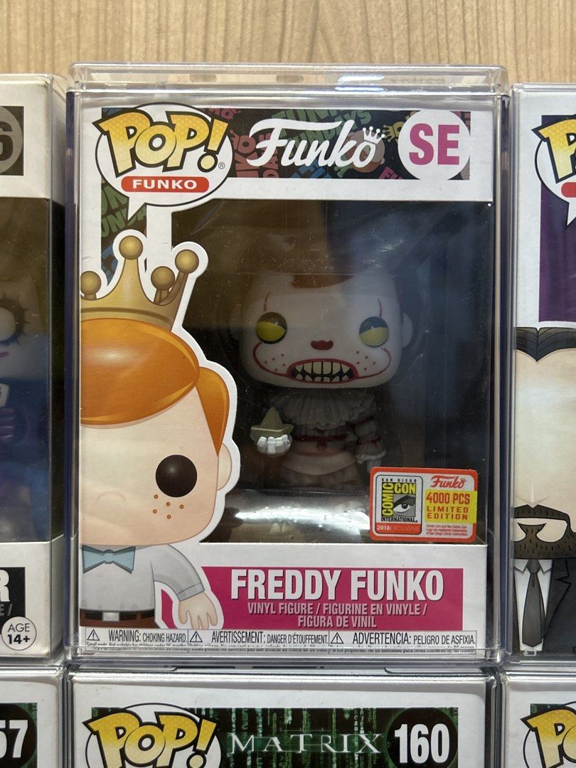 Freddy Funko as Pennywise (4000 pcs) (Category: Designer & Blind Box Toys) located in Quezon City. Submitted by any.every (Listing ID 1455611069, Image 1). Description: Freddy Funko as Pennywise very rare funko pop tags: IT, clown, welcome to derry.