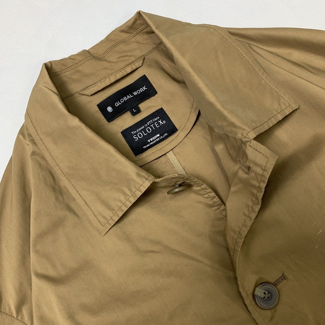 Global Work Solotex overcoat (Category: Coats, Jackets and Outerwear) located in Baguio. Submitted by been.aged_ph (Listing ID 1455591918, Image 3). Description: 𝚂𝚒𝚣𝚎: fits up to L 𝙳𝚒𝚖𝚎𝚗𝚜𝚒𝚘𝚗𝚜: 23 x 36 𝙲𝚘𝚗𝚍𝚒𝚝𝚒𝚘𝚗: Very Good 𝙸𝚜𝚜𝚞𝚎: light white stains (see last photo for reference) Model Height: 5' 7" .