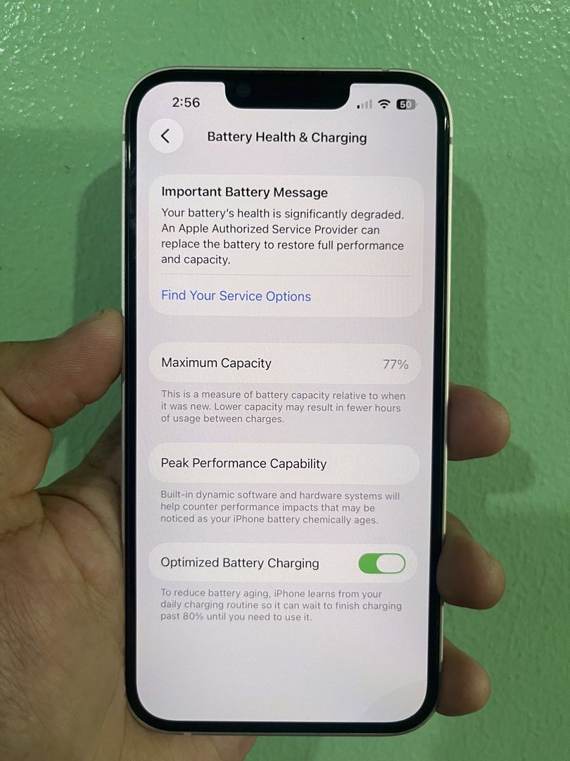 Iphone 13 (Category: iPhone X Series) located in Manila. Submitted by corpuzkyle18469 (Listing ID 1455556676, Image 3). Description: iPhone 13 (128GB) – White ✅ Bought: February 2024 ✅ Battery Health: 77% ✅ Latest iOS ✅ With Box (kaso mukhang luma na) ✅ No repair history ✅ True Tone working ✅ Face ID ✅ All buttons working ✅ Small to no dents, sign of usage pero pwedeng pwede sa maarte. 📍 Well taken care of, all functions working. Honest RFS: Kes