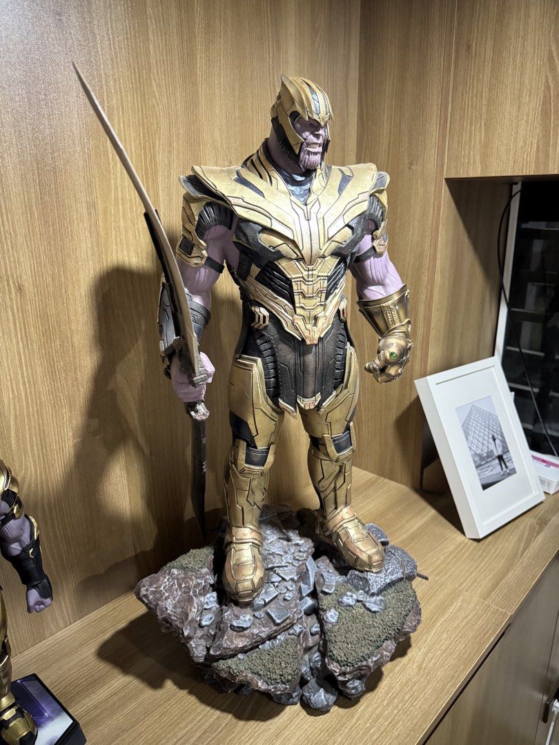 Iron Studios Thanos Deluxe 1/4 Scale (Category: Figurines & Statues) located in Paranaque City. Submitted by icko007 (Listing ID 1455598937, Image 2). Description: Iron Studios Thanos Deluxe 1/4 Scale Complete 3head nya Numbered No: 1333 Of 1500 Issue leaning Sa sword see pics Price 38k Only No Rush Shipping/ Dibs Now Pay now Location Paranaque Payment Gcash/Bpi Shipping Lalamove/Lbc Buyers Risk / Fee ‼️Seller is not responsible for: lost, stolen