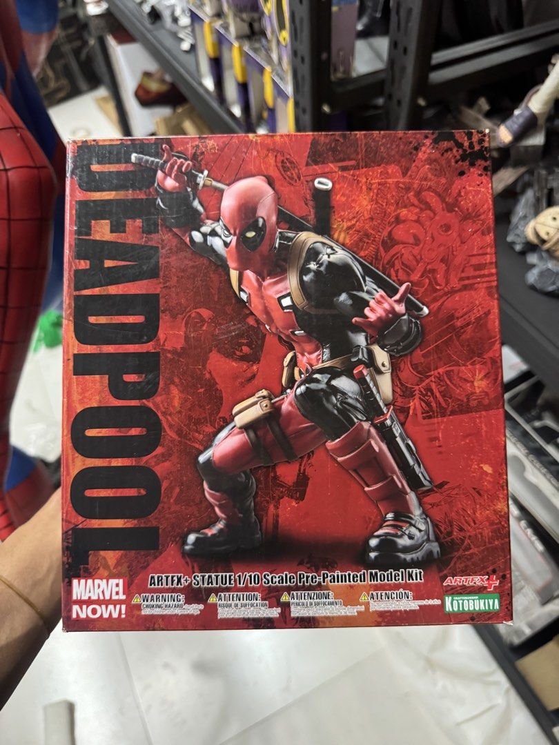 Kotobukiya Deadpool (Category: Figurines & Statues) located in Paranaque City. Submitted by icko007 (Listing ID 1455591704, Image 2). Description: Kotobukiya DeadPool Both no issues Good as new 1600 Price each No Rush Shipping /Dibs now pay now Location Paranaque Payment Gcash/Bpi Shipping Lalamove/Lbc Buyers Risk / Fee ‼️Seller is not responsible for: lost, stolen, or damaged packages. .