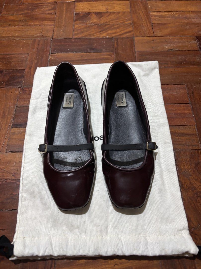 Leather Mary Jane Flats (Burgundy) (Category: Flats & Sandals) located in Makati City. Submitted by secondstory222 (Listing ID 1455548135, Image 2). Description: - Square toe - Leather burgundy Mary Jane flats - Size 37 - Comes with original dust bag.