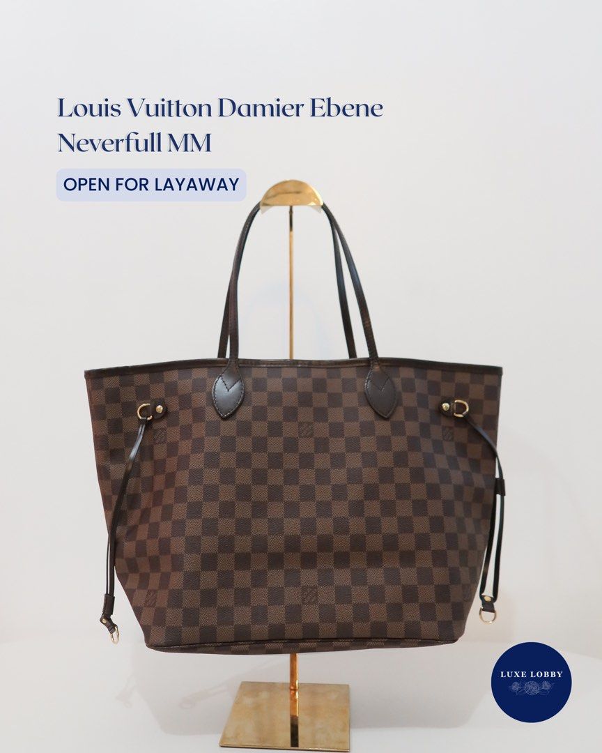 Louis Vuitton Damier Ebene Neverfull MM (Category: Luxury Bags & Wallets) located in Taguig. Submitted by luxelobbyofficial (Listing ID 1455512620, Image 1). Description: 🏷️ ₱59,000 • Rank: AB • 100% Authentic • With Entrupy Certificate • Pre-Owned, missing pochette • Inclusions: Original dust bag only _ Disclaimer: Luxe Lobby is an independent entity and is neither affiliated with nor endorsed by any of the brands displayed on this page. All tr