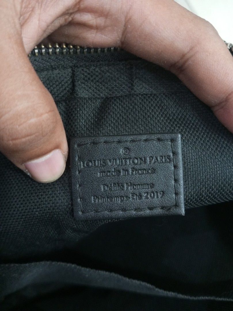 Louis Vuitton Monogram Eclipse Crossbody Bag (Category: Luxury Bags & Wallets) located in Bacolod City. Submitted by exequelgra46775 (Listing ID 1455616152, Image 3). Description: - Authentic Louis Vuitton Monogram Eclipse crossbody bag - Made in France, Spring/Summer 2017 collection (Date code: SP5001) - Stylish black and grey colorway - Features an adjustable strap for comfortable wear - Secure zipper closure - Ideal for everyday use - As New C