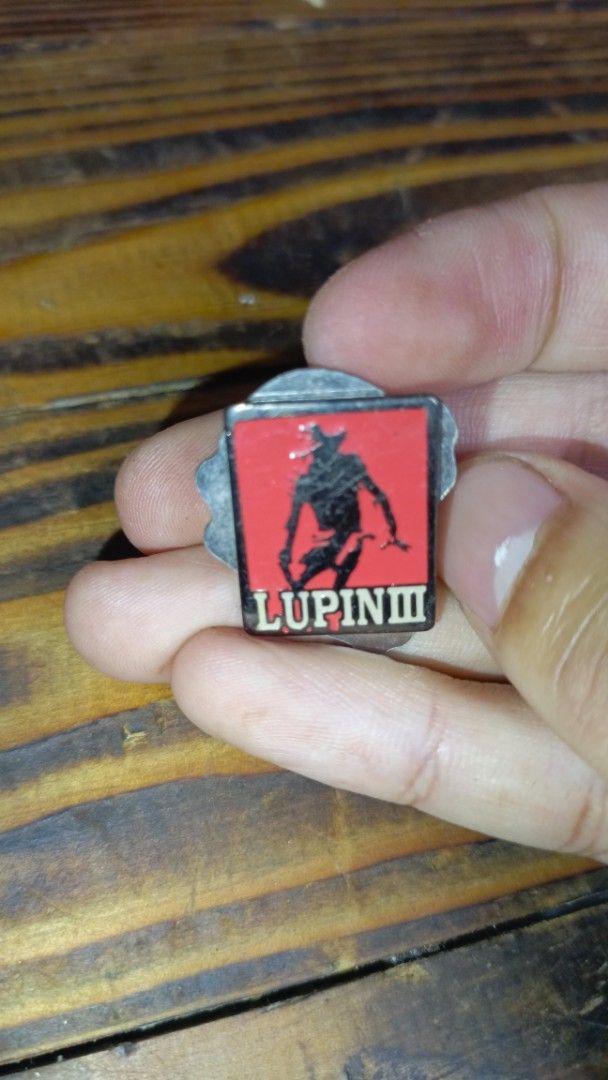 Lupin III Lapel Pin Badge (Category: Vintage Collectibles) located in Quezon City. Submitted by victorald25831 (Listing ID 1455536813, Image 1). Description: Cool Lupin III silhouette lapel pin. Metal backing with pin. Perfect for jackets, bags, or hats..