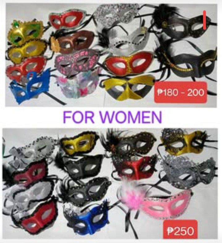 Masquerade Mask with Handle Stick (Category: Occasions & Party Supplies) located in Quezon City. Submitted by meowskara (Listing ID 1432403244, Image 2). Description: Pick up: Quezon City, thru Lalamove or Grab to be booked by buyer. Price range: 170-300 depending on style and materials used. Brand New. NO JOY RESERVERS. Legit and asap buyers only. PM for details and for faster transaction. Thank you.😊🍀.