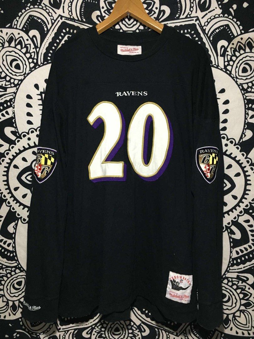 Mitchell & Ness Ravens Reed #20 Long Sleeve Jersey (Category: Activewear) located in Manila. Submitted by findingtreasure. (Listing ID 1455609460, Image 1). Description: - Mitchell & Ness long sleeve jersey - Baltimore Ravens logo on sleeves - 'Reed' and number 20 on the back - High-quality materials - Ideal for any Ravens fan to show team spirit.