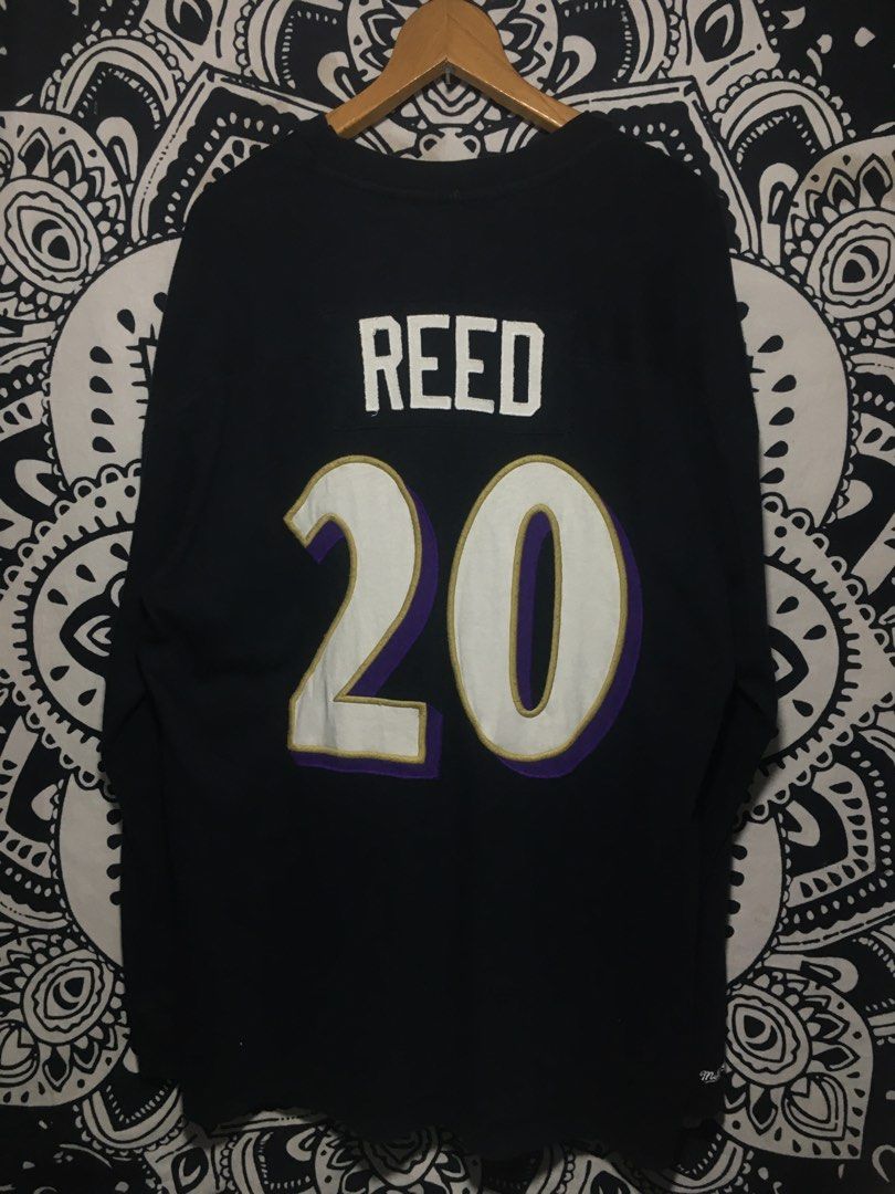 Mitchell & Ness Ravens Reed #20 Long Sleeve Jersey (Category: Activewear) located in Manila. Submitted by findingtreasure. (Listing ID 1455609460, Image 2). Description: - Mitchell & Ness long sleeve jersey - Baltimore Ravens logo on sleeves - 'Reed' and number 20 on the back - High-quality materials - Ideal for any Ravens fan to show team spirit.